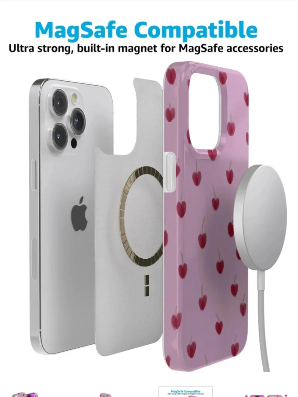 Casely iPhone 15 Pro Very Cherry Painted Cherries Case